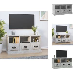 vidaXL TV-meubel Betongrijs 100x35x50 cm - Trendy design - Kast