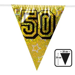 Boland - Holografische vlaggenlijn '50' goud Goud - Regenboog - Regenboog