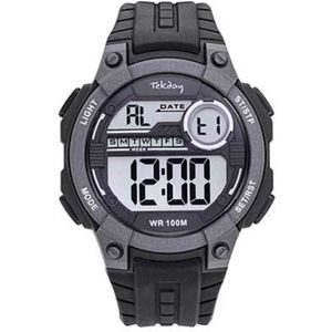 Tekday-Digitaal horloge-Zwarte Silicone band-waterdicht-sporten/zwemmen-43MM-Sportief