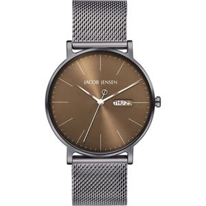 Jacob Jensen - Horloge - Titanium - Metalen Band - Saffierglas - 5ATM