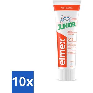 10 x Elmex Gel-Tandpasta Junior (5-12 Jaar) 75 ml - Aminfluoride - Gel Tandpasta - Mondhygiëne Kinderen