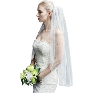 Lange parels bruidssluier voor dromenbruiloft - Wit - One Size