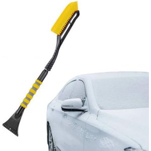 2-in-1 schep 77 cm afneembaar/telescopisch voor autoruiten en sneeuwborstel met ergonomische schuimrubberen handgreep voor auto's, vrachtwagens en SUV's