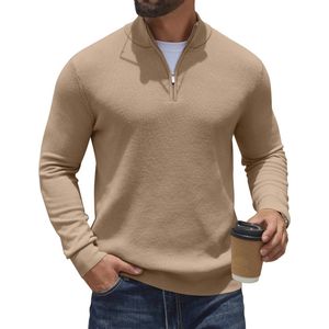 Heren Trui met Halve Rits - Warme Gebreide Pullover voor Winter