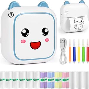 Equivera Mini-Printer - Pocket Printer - Mobiele Fotoprinter - Draagbaar & Draadloos - Leerhulp & Notites