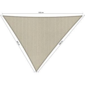 Shadow Comfort® Ongelijkzijdige Schaduwdoek - UV Bestendig - Zonnedoek - 450 x 500 x 550 CM - Sahara Sand