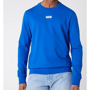 Wrangler Logo Crew Trui/ Sweater  - Blauw - Maat M