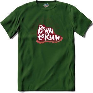 Born To Run | Hardlopen - Rennen - Sporten - T-Shirt - Unisex - Bottle Groen - Maat XXL