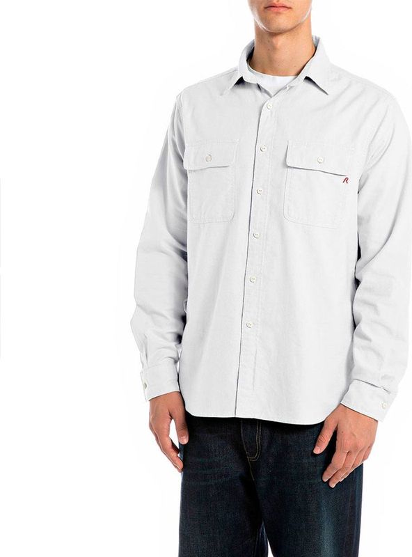 Replay M4147 .000.52828 Overhemd Met Lange Mouwen Wit L Man