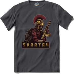 Tactiacal Spartan | Airsoft - Paintball | leger sport kleding - T-Shirt - Unisex - Mouse Grey - Maat 3XL