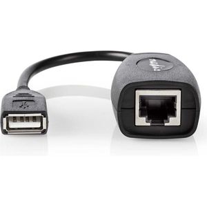 Nedis Actieve USB-Kabel - USB 1.1 - USB-A Male - RJ45 Female - 12 Mbps - 0.20 m - Rond - Vernikkeld - PVC - Koper - Doos