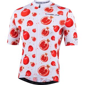Nalini Heren Fietsshirt korte mouwen - wielrenshirt Rood - FUNNY JERSEY Pomegranate Fantasy - S