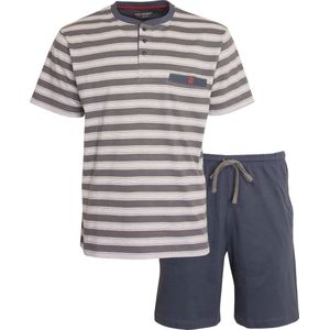 Paul Hopkins Heren Shortama - Pyjama Set - Met Knopen - Blauw - Maat S