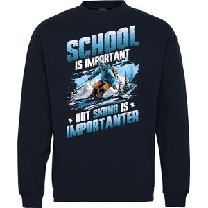 Sweater School is Important | Apres Ski Verkleedkleren | Fout Skipak | Apres Ski Outfit | Navy | maat 3XL