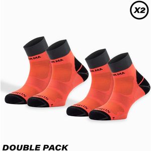 DOUBLE PACK – HAMBURGO HARDLOOPSOKKEN – ANTIBACTERIEEL – 42-44 – ZALM/GRIJS