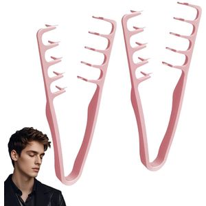 2-stuks Haarstylingkam - Texturerende kam - Kam met brede tanden - Tool voor volumetoename bij de wortels - Bedekt ponynaden - Lichtgewicht ontwerp - Schoonheidsaccessoire voor salonstyling - Geschikt voor mannen en vrouwen - Roze