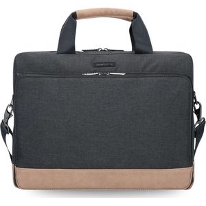 Davidt’s Mood & Moov 2 vaks Laptoptas 15,6 inch - Zwarte akte tas - Businesstas