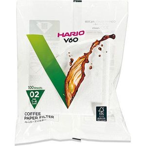 HARIO V60 Koffiefilters - 02 Size - Wit - 100 stuks