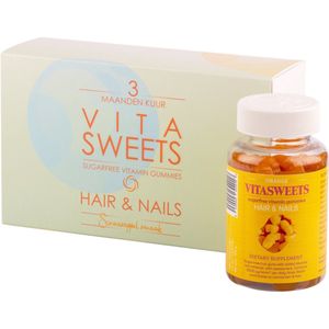 Hair&Nails Sinaasappelsmaak 3-MAANDKUUR - Suikervrije vitamine gummies - Vegan - Haar vitamines - Nagel vitamines - Biotine