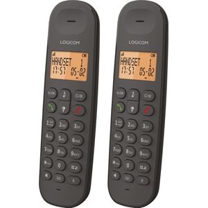Logicom - ILOA 250 - Huistelefoon Draadloos - zonder antwoordapparaat - 2 Handsets - Dect-telefoon - Zwart