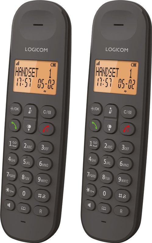 Logicom - ILOA 250 - Huistelefoon Draadloos - zonder antwoordapparaat - 2 Handsets - Dect-telefoon - Zwart