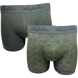 2 stuks Australian Boxershort - Katoen - Print/Legergroen - Maat XXL