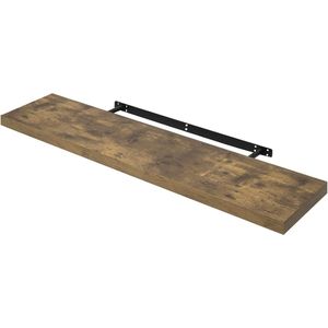 WOLTU - Wandplank, zwevende plank, boekenplank, bloemenplank, hout, 120 x 22.0 x 3,8 cm, vintage bruin