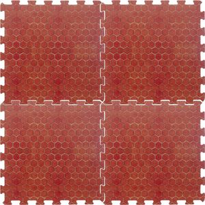 16x stuks Foam puzzelmat zwembadtegels/fitnesstegels terracotta tegeltjes 50 x 50 cm