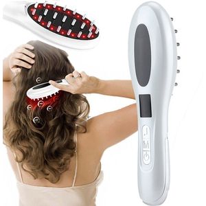 NAXSIR Elektrische Haarscalp Massagekam - Met Vloeistofreservoir & Negatieve Ionen - 4 Massagestanden - Voor Haargroei & Ontspanning