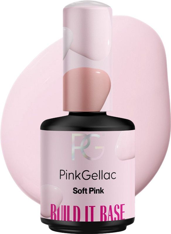 Pink Gellac - Build it Base Soft Pink - Gellak - 15 ml