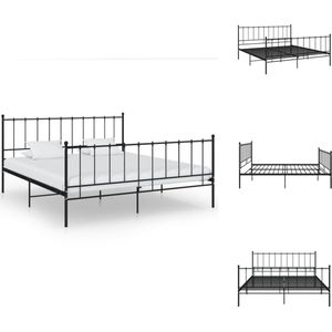 vidaXL Bedframe - Tweepersoons - Metaal - Zwart - 206 x 205 x 99 cm - Bed