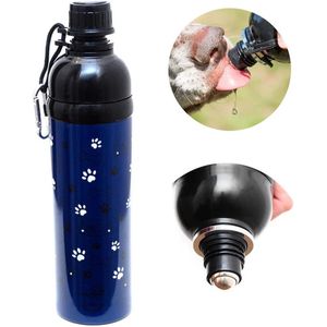 Honden waterfles RVS - Navy friend 750ml - Draagbare Honden Drinkfles - Honden fles - Waterfles voor onderweg met de Auto- wandelen - Honden Bidon - Lek vrij - Roestvrij staal - 750ml