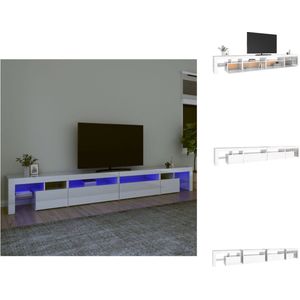 vidaXL TV Meubel - Middelgroot - Hoogglans Wit - 290 x 36.5 x 40 cm - Met RGB LED-verlichting - Kast