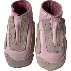 Roze leren babyslofjes van Baby Dutch - Jogger maat L - ( maat 20 )