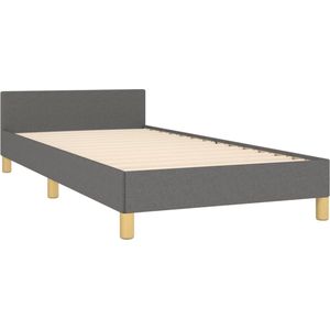 The Living Store Bedframe - Donkergrijs - 90 x 200 cm - Verstelbaar hoofdeinde