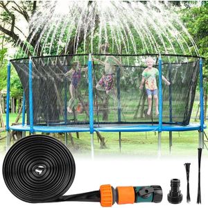 Trampoline sproeier voor kinderen 12 m - zomer rand inground - zwembad waterspeelgoed - sprinkler tuinsproeier - buiten speelgoed jongens en meisjes watersproeier vernevelaar