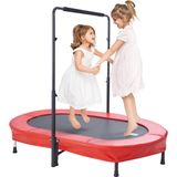 VEVOR - Trampoline - Rood - Opvouwbare Mini-trampoline met Handvat - 1435 x 970 x (965-1285) mm
