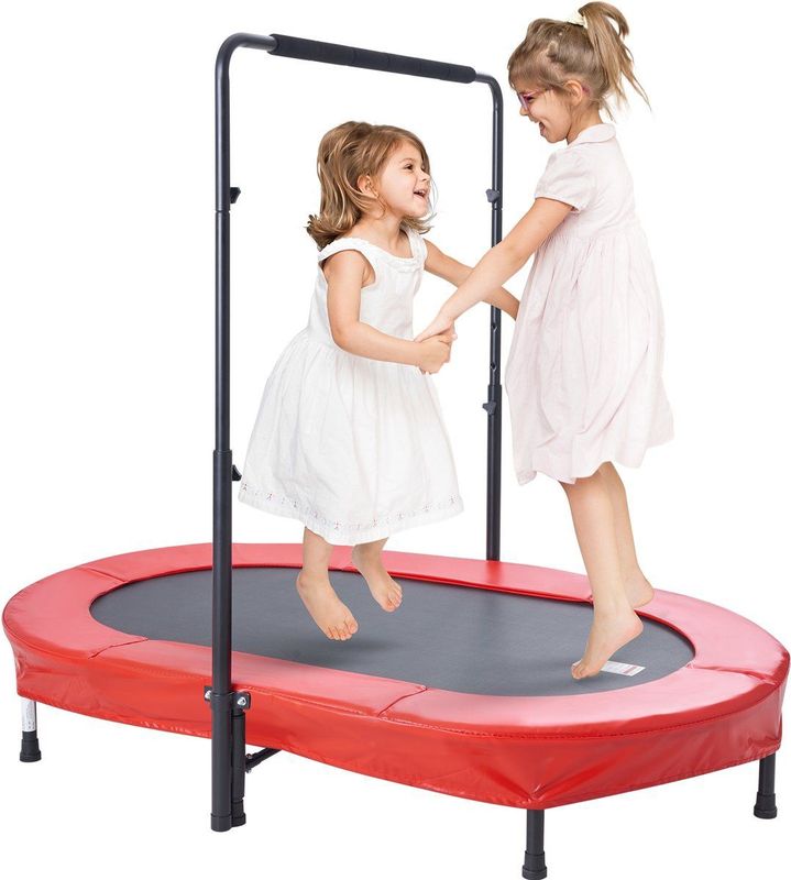 VEVOR - Trampoline - Rood - Opvouwbare Mini-trampoline met Handvat - 1435 x 970 x (965-1285) mm