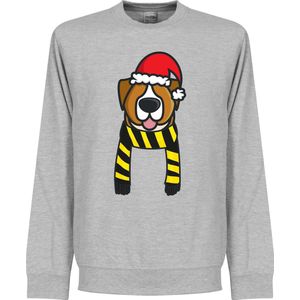 Christmas Dog Scarf Supporter Kersttrui - Zwart/Geel - L