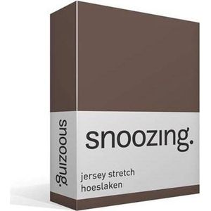 Snoozing Jersey Stretch - Hoeslaken - Lits-jumeaux - 160/180x200/220 cm - Taupe