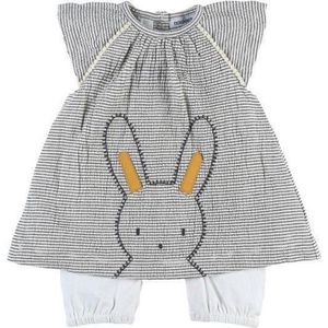 noukie's , jurk , kleedje met vaste broek , streepje , konijn, 6 maand 68