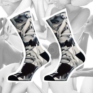 Sock My Feet - Grappige sokken heren - Maat 39-42 - Sock My Black White Woman