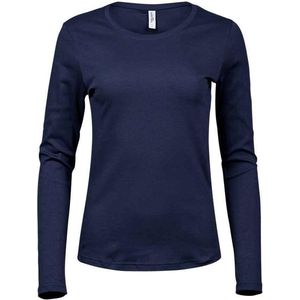Tee Jays Dames/dames Interlock T-Shirt met lange mouwen (Marine)