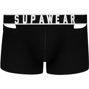 SUPAWEAR Ribbed Slashed Trunk Black - MAAT S - Heren Ondergoed - Boxershort voor Man - Mannen Boxershort