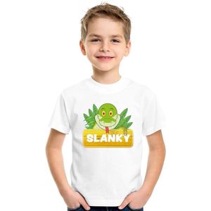 Slanky de slang t-shirt wit voor kinderen - unisex - slangen shirt - kinderkleding / kleding 134/140