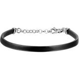 The Jewelry Collection For Men Armband Leer 5 mm 21,5 cm - Zilver