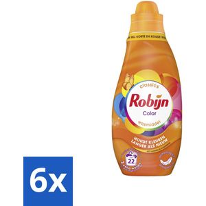 Robijn – Vloeibaar Wasmiddel – Klein & Krachtig Classics Color - 665 ml - Voordeelverpakking - 6 stuks