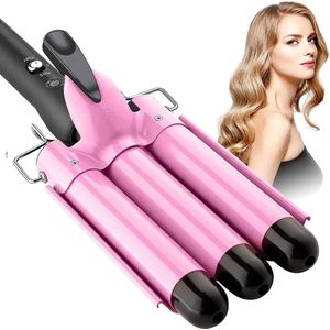 Wafeltang Haar - Golvenkrultang - Keramische Wavertang - Roze