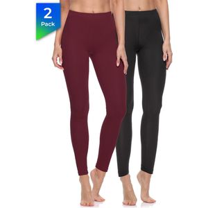 Merry Style - MS-MS10-198-LE-2Pack - Leggings - Zwart/Wijnrood - Sport - Vrijetijdsbroek - 2-Pack