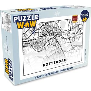 Puzzel Kaart - Nederland - Rotterdam - Legpuzzel - Puzzel 1000 stukjes volwassenen